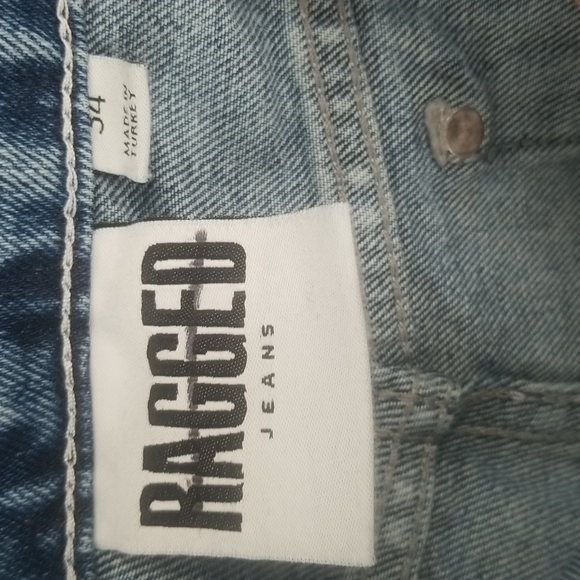 The Ragged Priest Wide Leg Baggy 100% Cotton Med Wash Blue Jeans Sz: Large - Picture 6 of 10